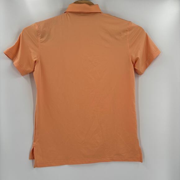 Peter Millar Summer Comfort Mens Small Solid Orange Short Sleeve Golf Polo Shirt - Picture 6 of 6